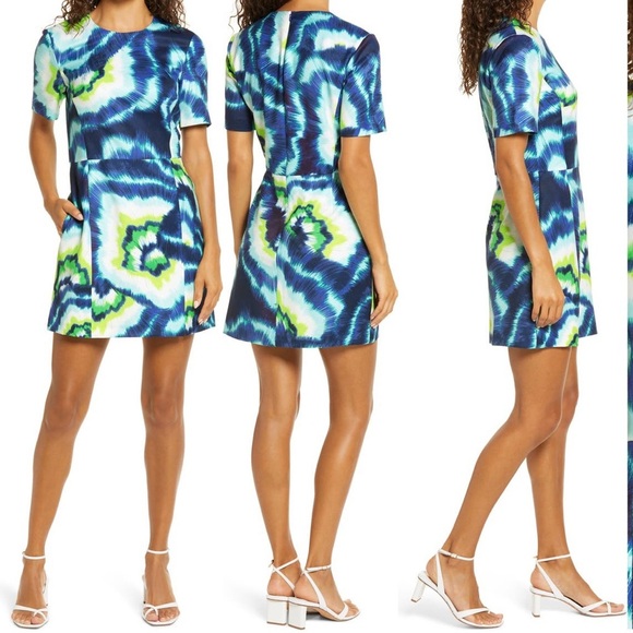 French Connection Annisa Whisper Print Mini Dress - Picture 1 of 14